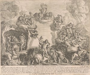 Die Prima Macchina für die Chinea von 1738: Allegorie der königlichen Vorsehung