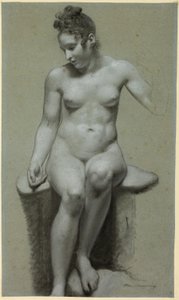 Sitzender weiblicher Akt von Pierre Paul Prud