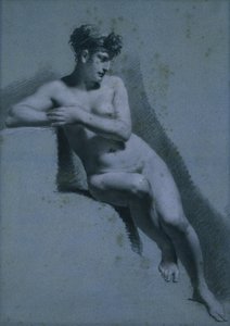 Studie einer sitzenden nackten Frau, nach rechts blickend (recto) von Pierre Paul Prud