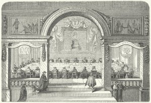 Treffen der Académie Française des Sciences im Louvre