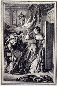 Le Calendrier des Aniards - in „Erzählungen und neue Verse“ von Jean La Fontaine. 1776. Illustration von P.P. Choffard von Pierre Philippe Choffard