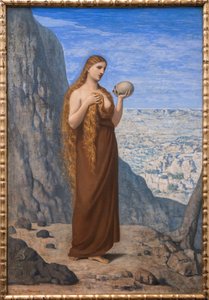Maria Magdalena in der Wüste - von Pierre Puvis de Chavannes (1824-1898) - 1869 - Marie Madeleine dans le désert - 36,8 x 48 cm - Museum in Frankfurt | Städel Museum