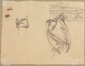 Studien von Draperien und Landschaftsstudie, 1800er von Pierre Puvis de Chavannes