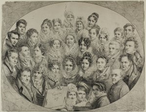 Einunddreißig Porträts in einem Oval