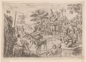 Nymphen der Diana beim Bogenschießen von Pierre Scalberge