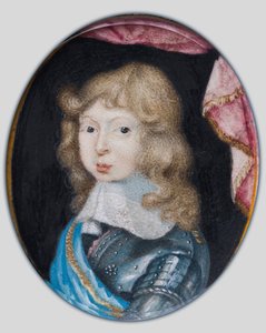 Miniatur von Karl XI., König von Schweden als Kind, um 1662 von Pierre Signac