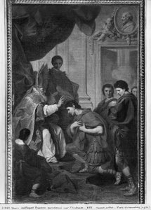 Kaiser Theodosius I. der Große erhält die Vergebung von St. Ambrosius, Erzbischof von Mailand, ca. 1745 von Pierre Subleyras