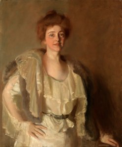 Alice Barney in Weiß und Braun