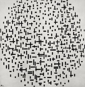Komposition in Linie (Linienkomposition) von Piet Mondrian