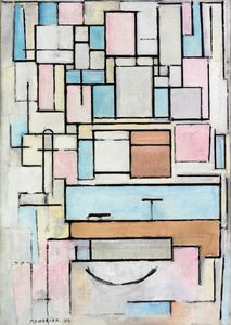 Komposition mit Farbflächen: Fassade von Piet Mondrian