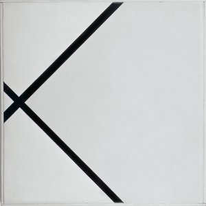 Rautenkomposition mit zwei Linien von Piet Mondrian