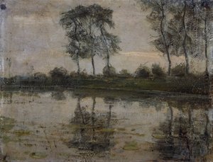 Bäume am Fluss Gein, von Piet Mondrian. Niederlande, 20. Jahrhundert. von Piet Mondrian
