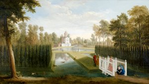 Ein Blick auf die Chiswick Gardens zum hinteren Teil des Bagnio (Cascina) Chiswick House