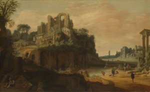 Römische Landschaft mit Ruinen, ca. 1629 von Pieter Anthonisz van Groenewegen