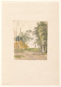 Landschaft mit Hühnern entlang des Weges von Pieter Bartholomeusz. Barbiers