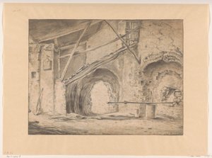 Interieur mit Tor und Treppe von Pieter Bodding van Laer