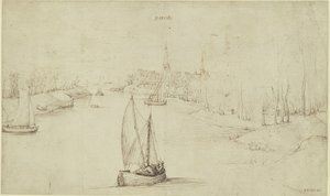 Flusslandschaft Basrode (Baasrode), KdZ 5763 von Pieter Brueghel the Elder