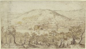 Südliche Hügellandschaft mit Klostergebäuden von Pieter Brueghel the Elder