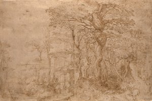 Waldlandschaft mit fünf Bären von Pieter Bruegel the Elder