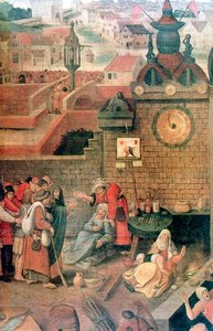 Christus vertreibt die Händler aus dem Tempel (Detail), ca. 1584-1638 von Pieter Brueghel the Younger