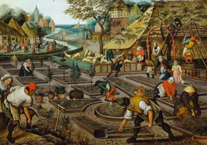 Die vier Jahreszeiten: Frühling von Pieter Brueghel the Younger