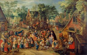 Das Pfingstbrautspiel, ca. 1620 von Pieter Brueghel the Younger