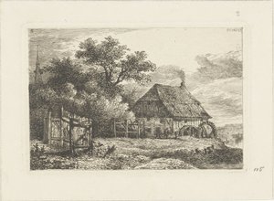 Landschaft mit Wassermühle