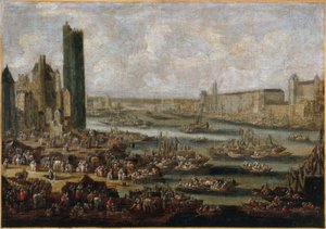 Die Tour de Nesle und der Louvre von Pieter Casteels