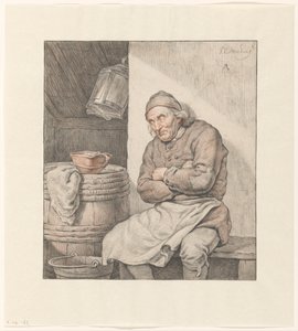 Sitzender, schlafender Mann von Pieter Christoffel Wonder