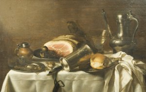 Stillleben mit einem Schinken von Pieter Claesz