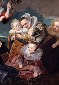 Porträt von Paulus Van Beresteyn (1588-1636) mit seiner Frau, sechs Kindern und zwei Dienstmädchen (Detail)