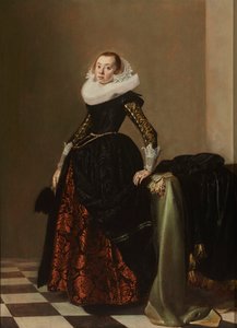 Porträt einer reich gekleideten jungen Frau, ca. 1630 von Pieter Codde