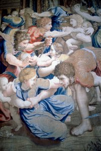 Detail eines Wandteppichs, der das Massaker der Unschuldigen darstellt, um 1520-31