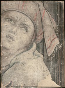 Kopf eines Mannes in einem Turban, der nach oben schaut