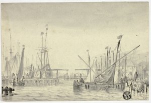 Schiffe im Hafen von Pieter Coopse
