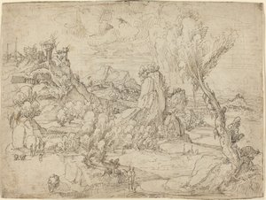 Landschaft mit der Taufe Christi