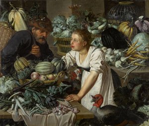Stillleben mit zwei Figuren von Pieter Cornelisz. van Rijck