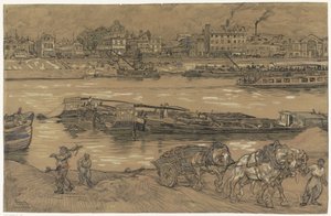 Ansicht des Seine-Ufers von Pieter Dupont