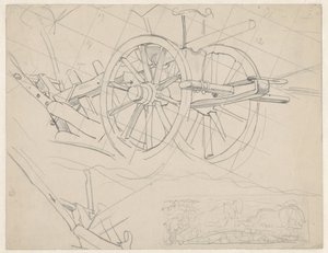 Studie von Pflug und einem Mann mit Pflug und Doppelgespann von Pieter Dupont
