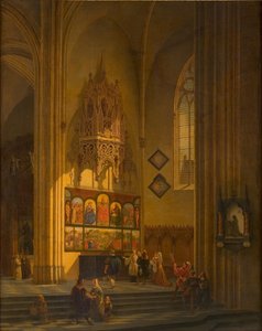 Albrecht Dürer vor dem Genter Altar, ca. 1840
