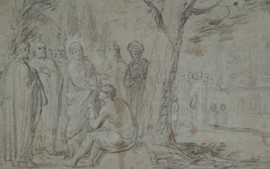 Christus heilt den Blinden (recto); Venus und Amor (verso) von Pieter Fransz. de Grebber