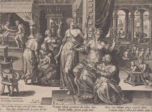 Geburt, aus Der Lauf des menschlichen Lebens, 1570 von Pieter Furnius