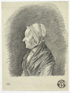 Profil einer alten Frau mit Haube von Pieter Gaal