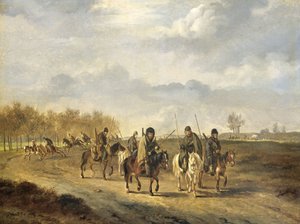 Kosaken auf einer Landstraße bei Bergen in Nordholland, 1813 von Pieter Gerardus van Os