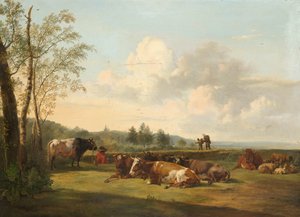 Landschaft mit Vieh