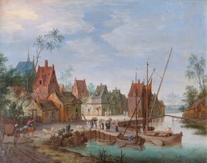 Ein flämisches Dorf: Die Flusslandungsstelle von Peeter Gijsels