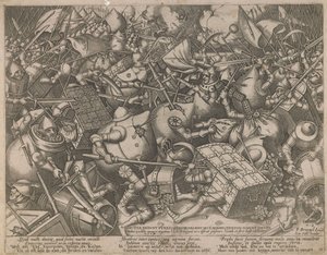 Kampf der Geldsäcke und der Truhen, ca. 1560 von Pieter Heyden van der