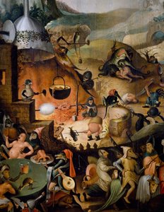 Hölle, Detail des Jüngsten Gerichts, ca. 1554, Gemälde von Pieter Huys (ca. 1520-ca. 1584), Öl auf Holz von Pieter Huys