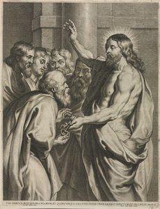 Christus übergibt Petrus die Schlüssel von Pieter I de Jode