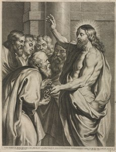 Christus übergibt Petrus die Schlüssel von Pieter I de Jode